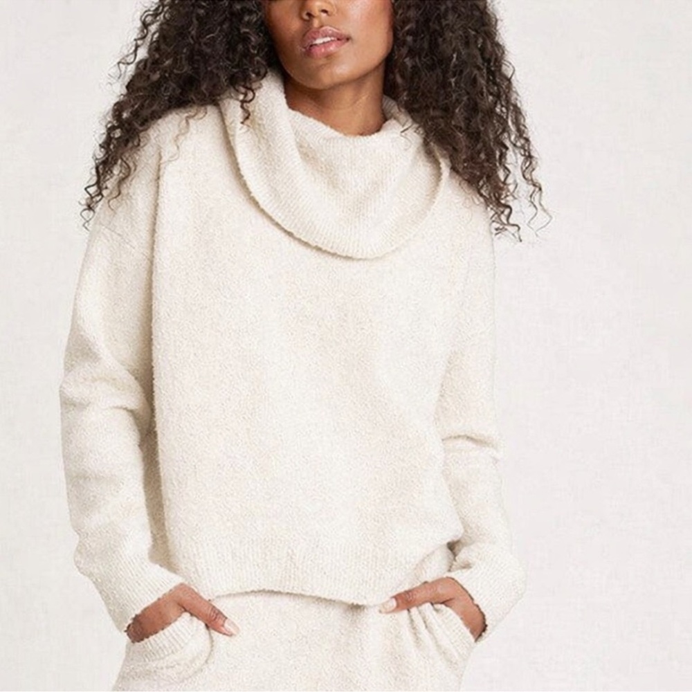 Barefoot Dreams Cream Cowl Neck Sweater